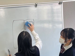 授業手帳案をホワイトボードに書き出してアイデア出し