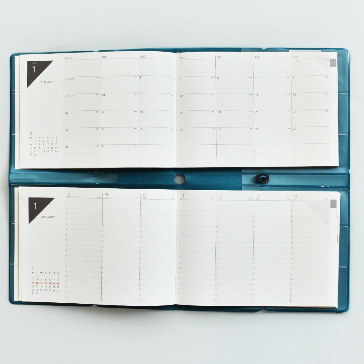 TETEFUマンスリー＆ウィークリー版は上段はマンスリー下段はウィークリー