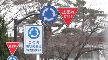 ラウンドアバウトの標識(イメージ)
