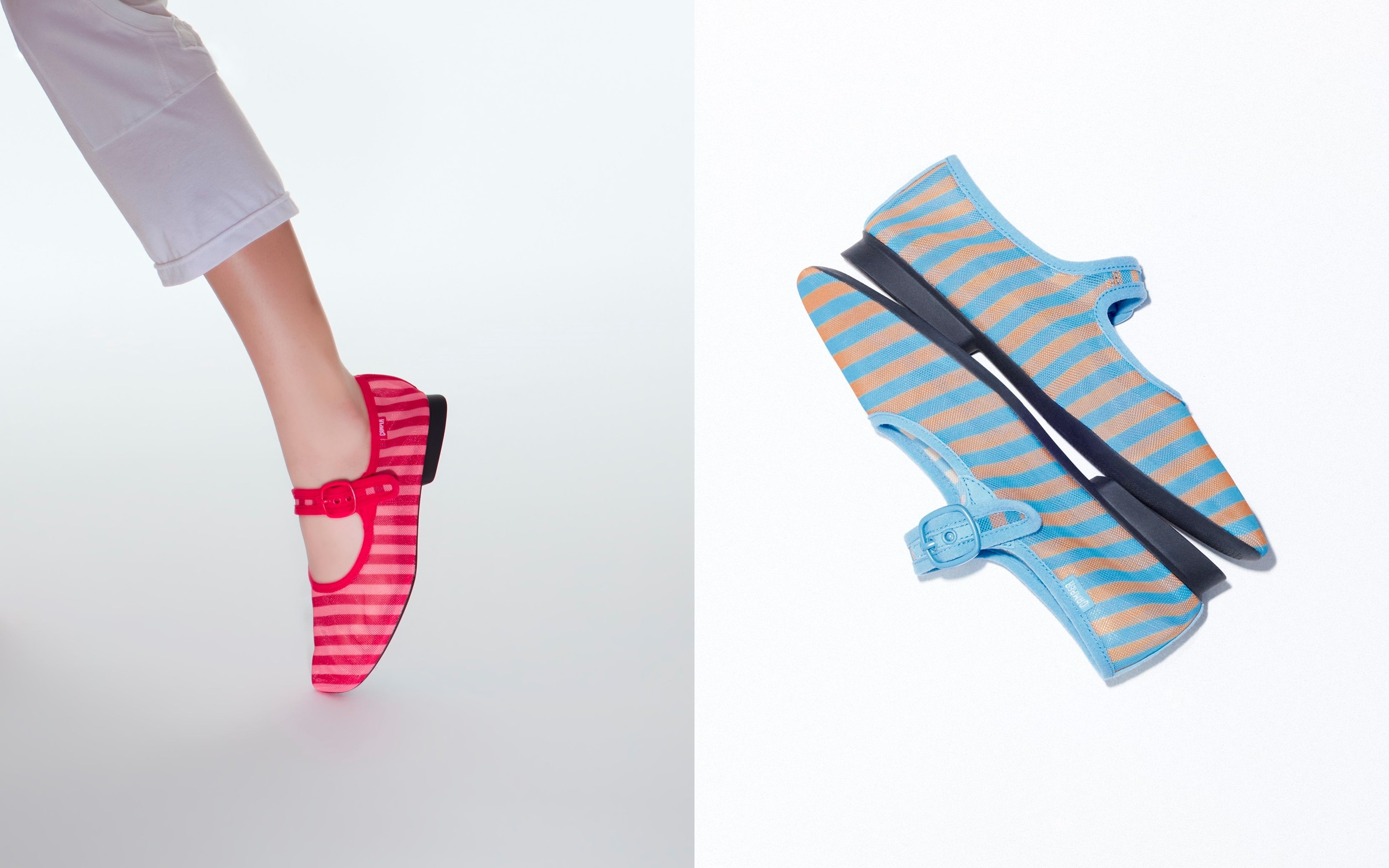 「CAMPER（カンペール）」より爽やかなバイカラーボーダーをまとったメッシュメリージェーン発売