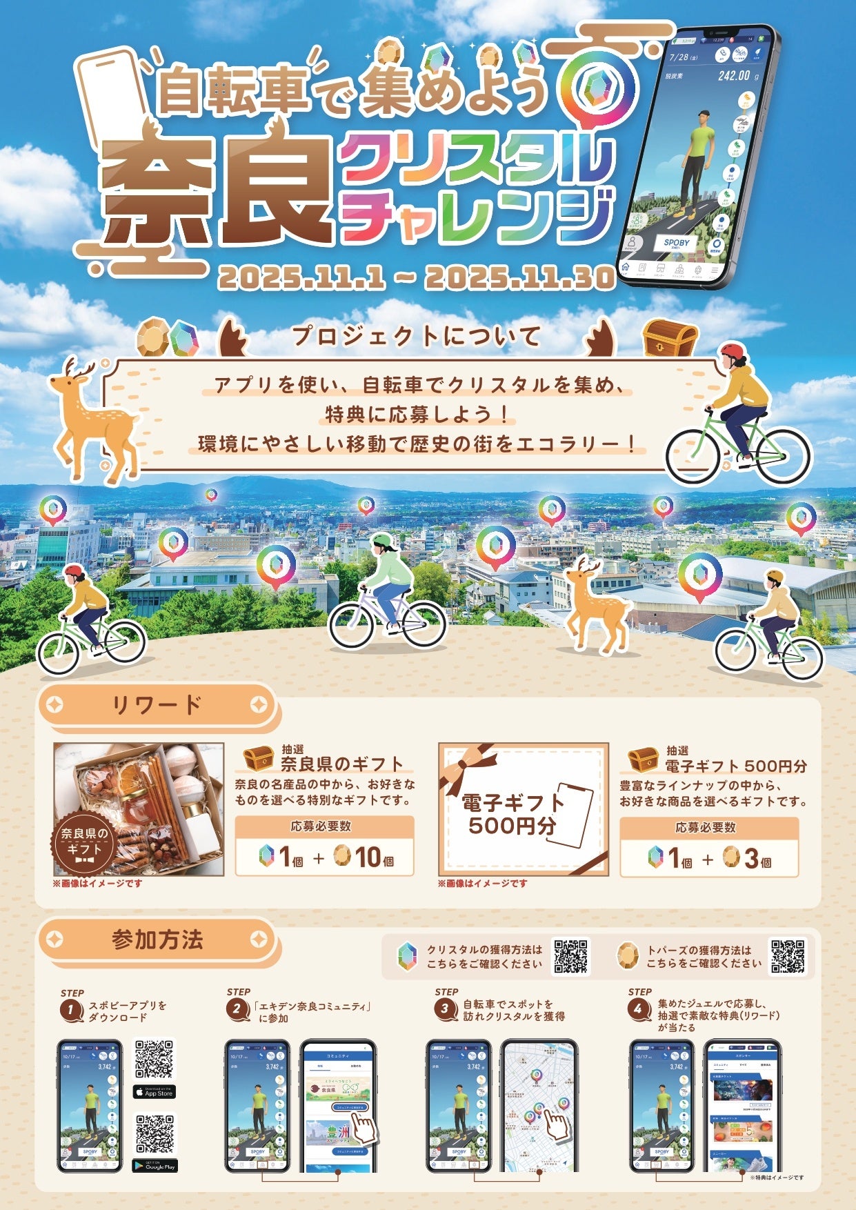 SPOBY×奈良県「世界遺産×サイクリング×脱炭素」で楽しい行動変容を体感する1ヵ月へ