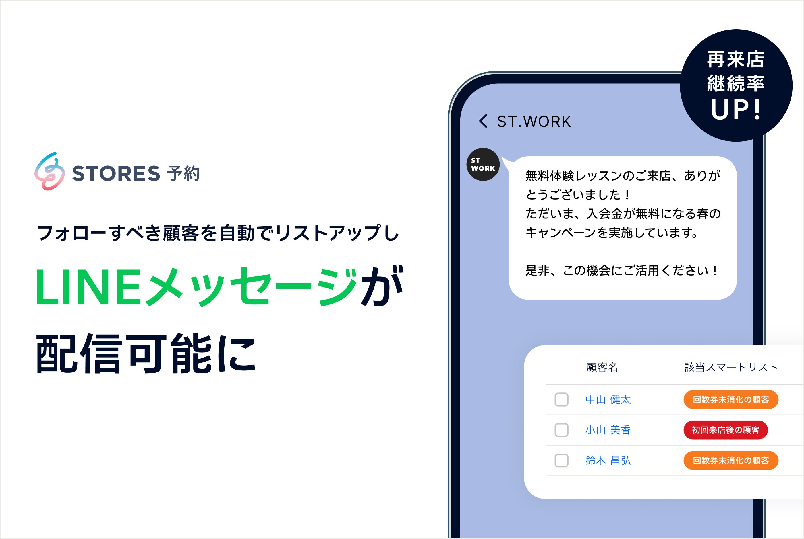 やりとりにより購入予約有り。専用とします。 STORES 予約、「LINEメッセージ」と「スマートリスト」の機能を提供