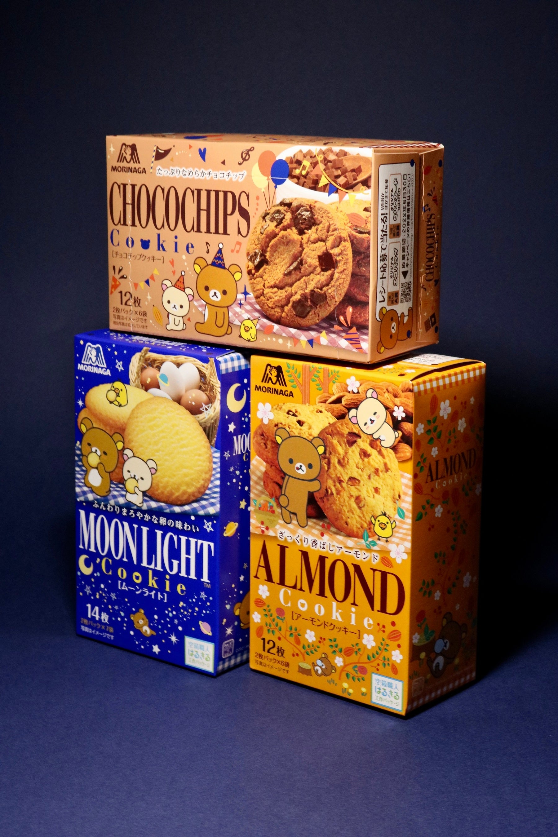 チョコチップ、アーモンド、ムーンライト　パッケージ