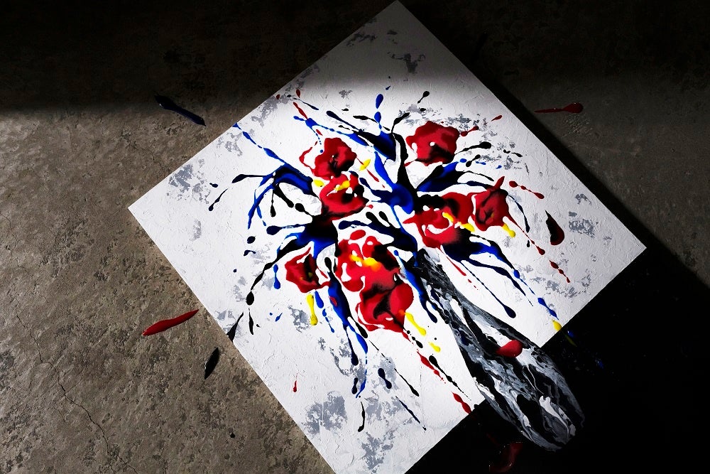 「Untitled 5」728 x 515　Acrylic and Resing on Wood Panel