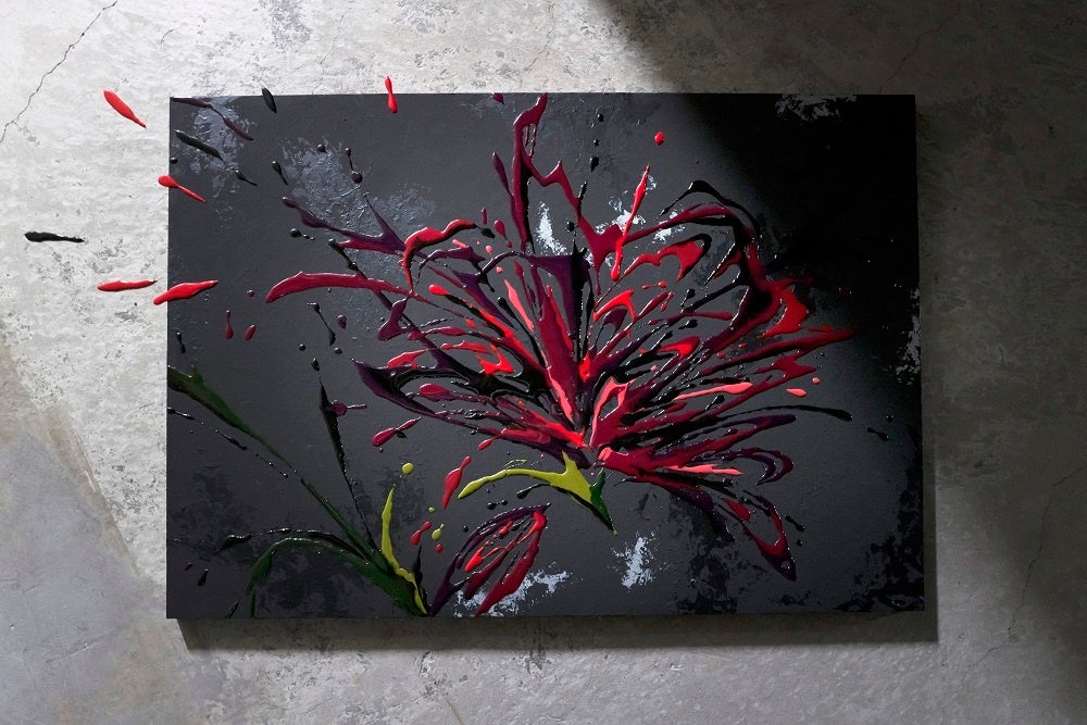 「Untitled 3」728 x 1030 Acrylic and Resing on Wood Panel