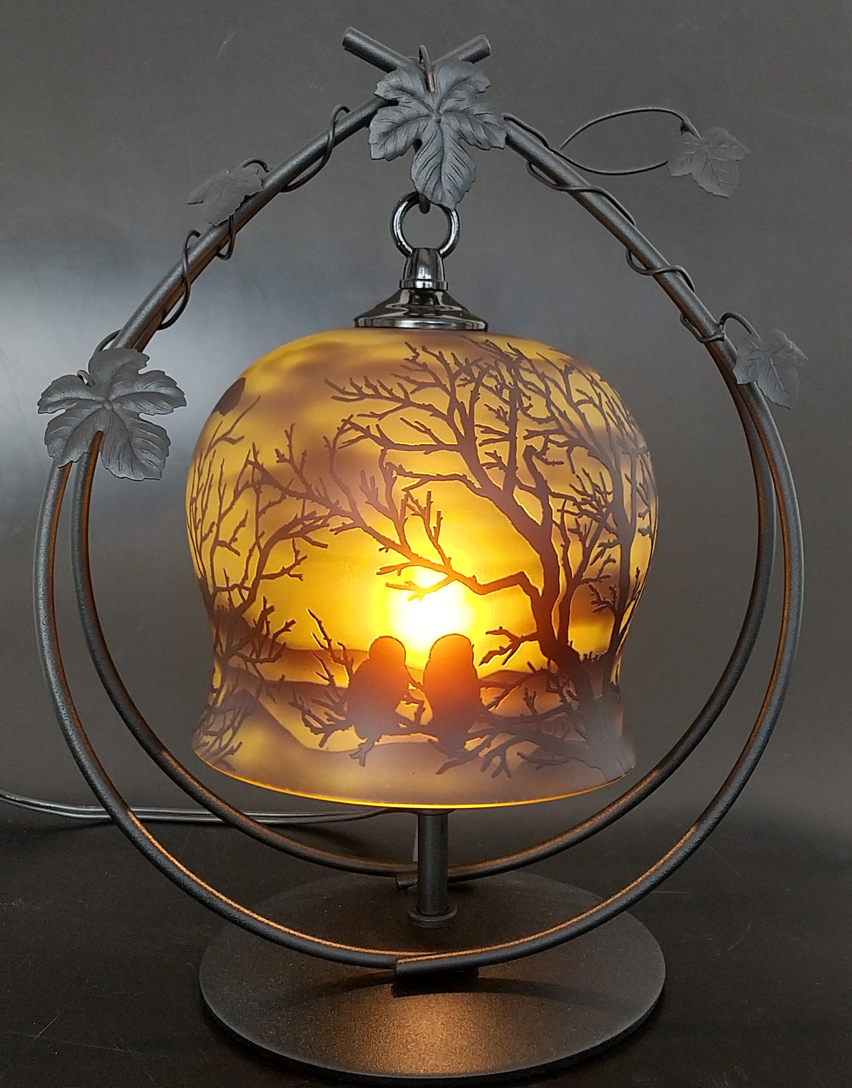 ［仙台市］HIROガラス工房／ランプ・梟 ソーダガラス　198,000円　現品限り