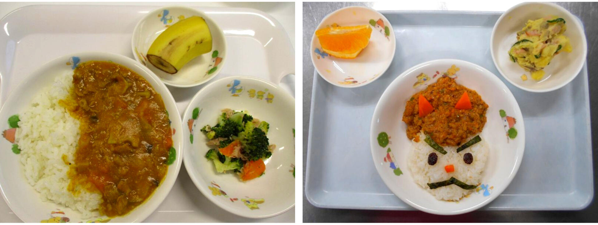 △秋野菜カレー（左）、鬼カレー（右）