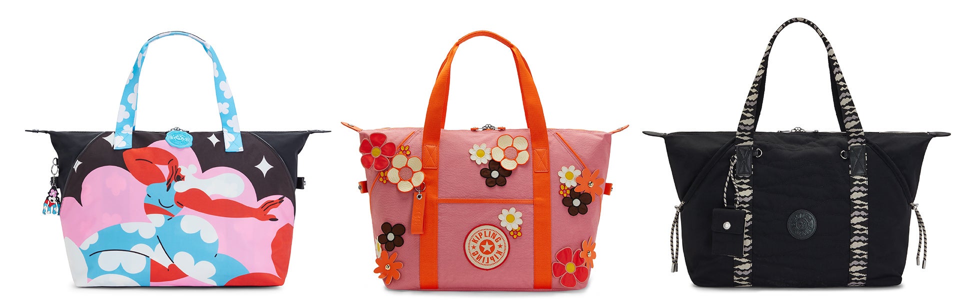 （左から）アートエムマリーロウ（マリーロウプリント）24,750円（税込）／ アートエムジェシカ（クリスピーフラワープリント）24,750円（税込）／ アートエムグレース（グレースブラックコンボ）24,750円（税込）