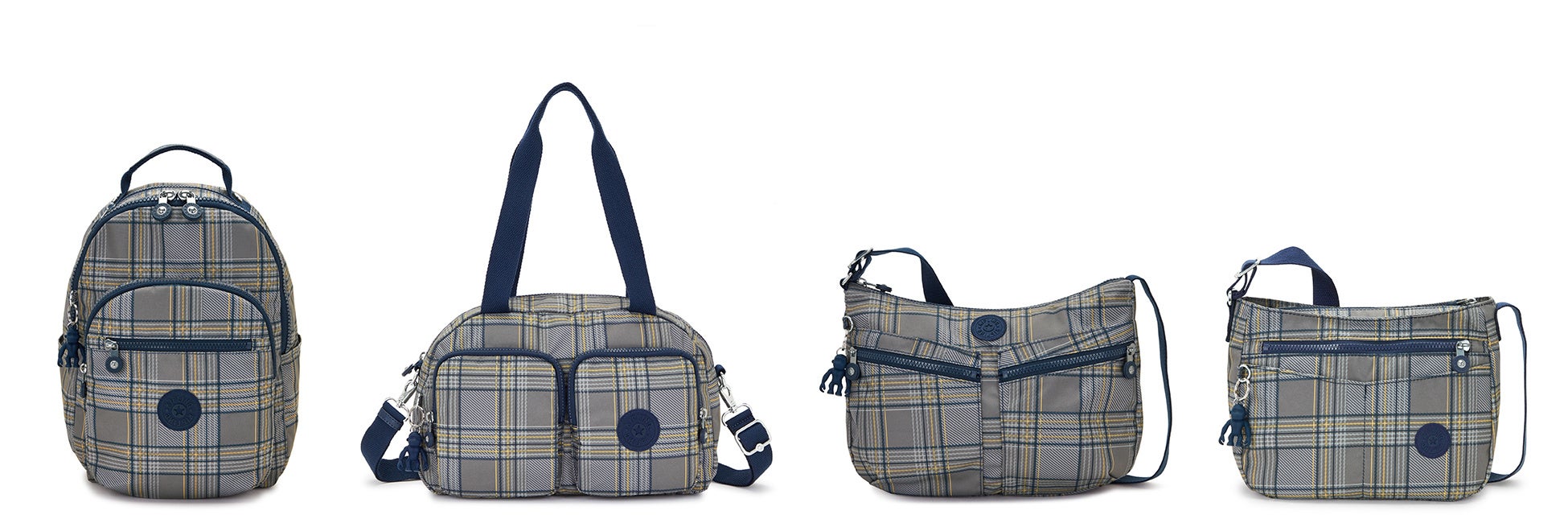 (左から)ソウルエス18,700円(税込)/クールディフィア18,700円(税込)/イゼラー17,600円(税込)/ナヤラ17,600円(税込) 【カラー名はすべてブルーグレイプレイド】