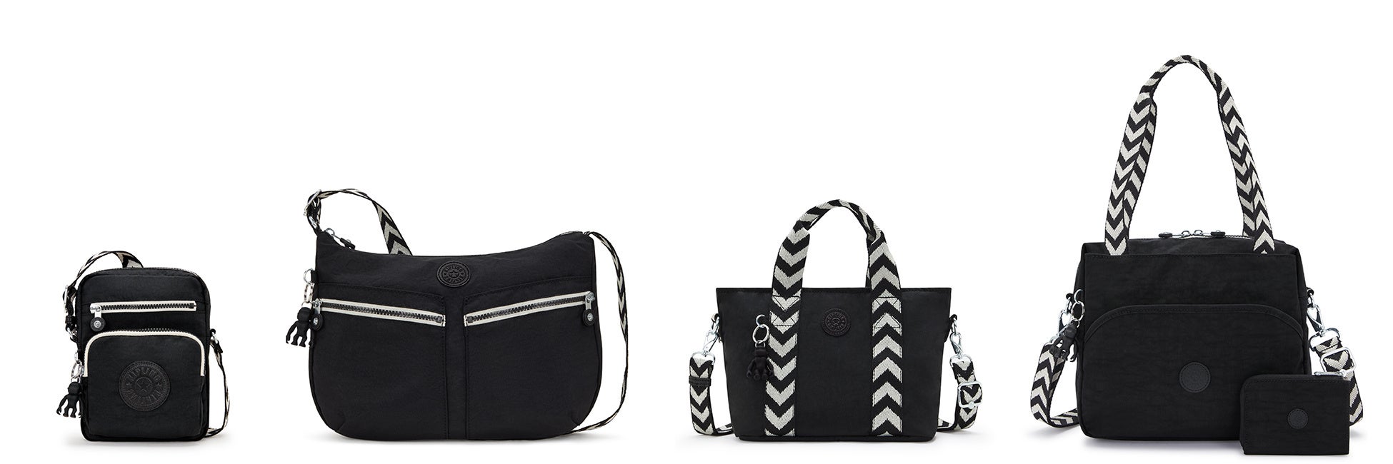 （左から）グンネ16,500円／イゼラー18,150円／ミンタ14,300円／オーリン20,020円【カラー名はすべてブラックシェブロン】※すべて税込価格