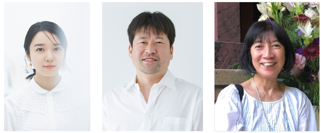 （左から上白石萌音さん、佐藤二朗さん、富安陽子さん）