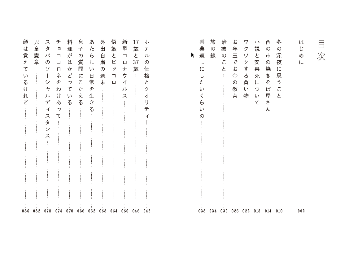 『息子が生まれた日から、雨の日が好きになった。』目次１