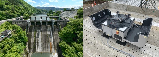 相模ダムリニューアル工事において、自動充電ポート付きドローンの遠隔運航によるレベル3.5飛行と点群データ生成の自動化に成功