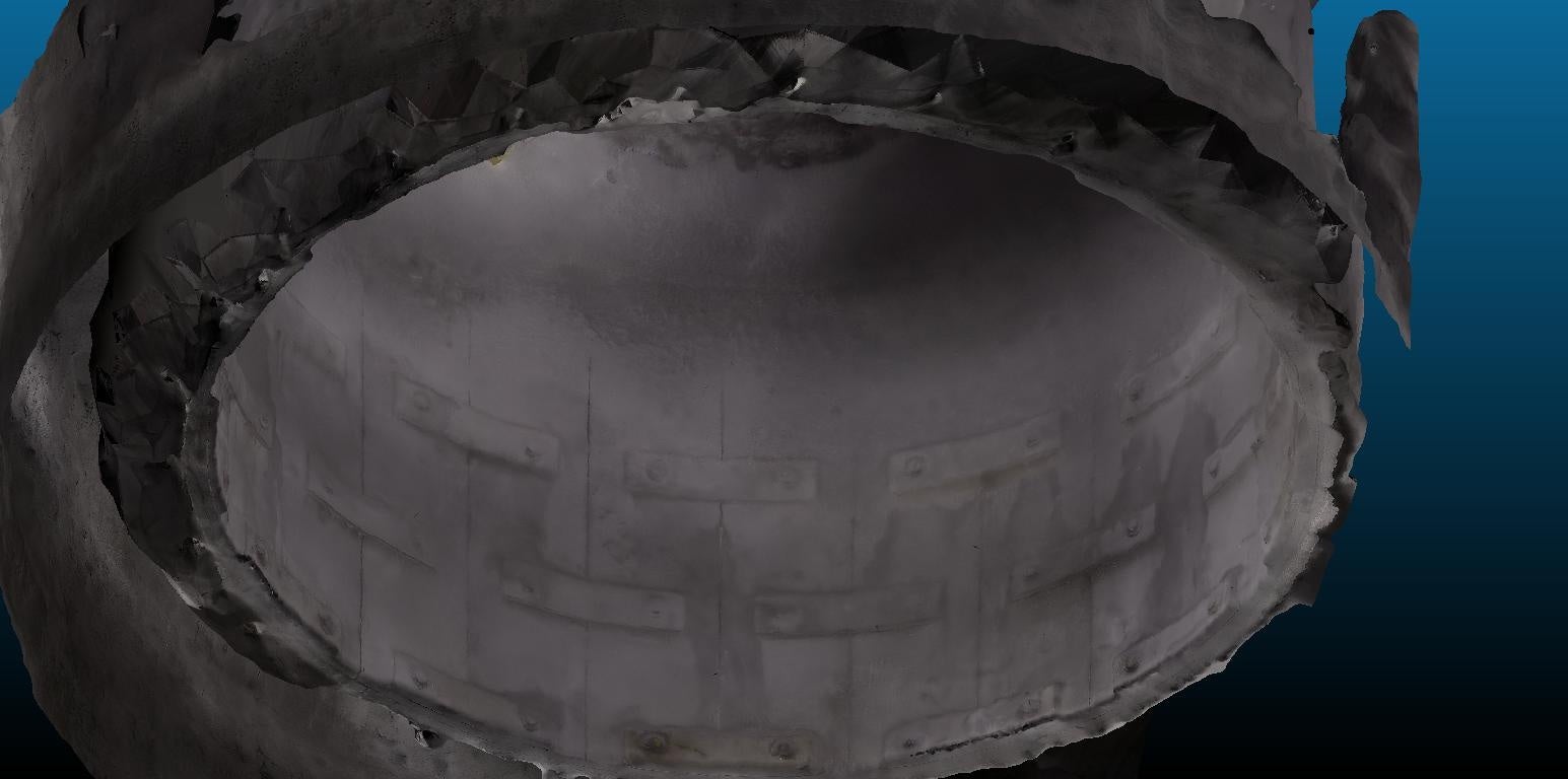 ※1：IBISで撮影した映像から生成したサイクロン内部にある内筒の三次元モデル