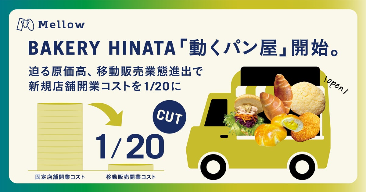 10月5日企業向け「店舗型モビリティ導入プラン」にて、BAKERY HINATAの「動くパン屋」が営業開始。