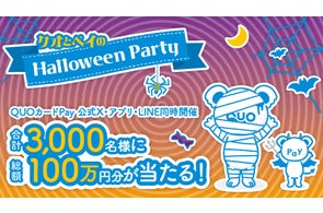 【総額100万円分のQUOカードPay】が3,000名に当たるハロウィーンキャンペーン