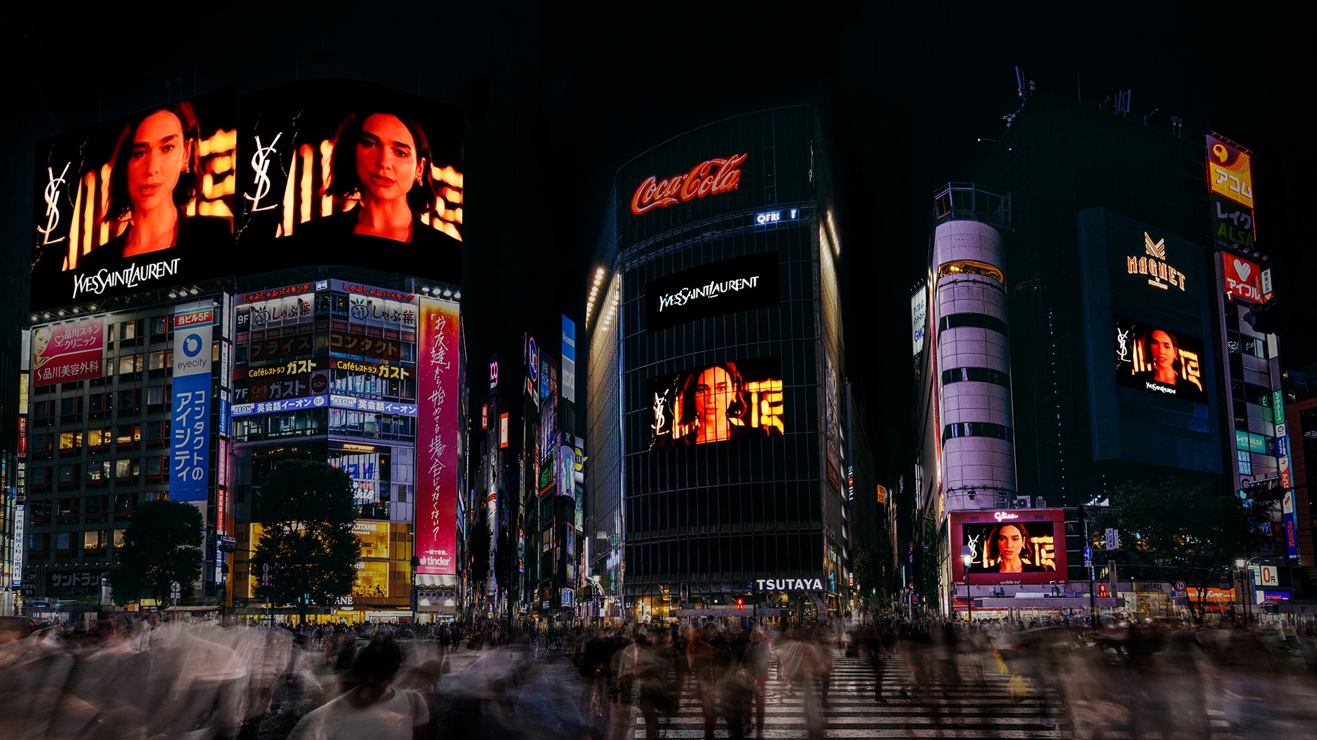 YSL】「LIBRE」新CMが渋谷スクランブル交差点ビジョンをジャック