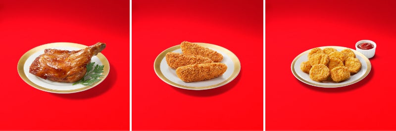 左から「バーベキューチキン」「チキンテンダー」「ナゲット」イメージ