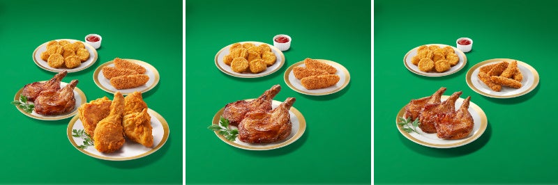 左から「クリスマスパック A」「クリスマスパック B」「クリスマスパック C」イメージ