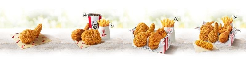 左から「ガリペパチキン」「食べくらべセット」「食べくらべ4ピースパック」「食べくらべ6ピースパック」イメージ