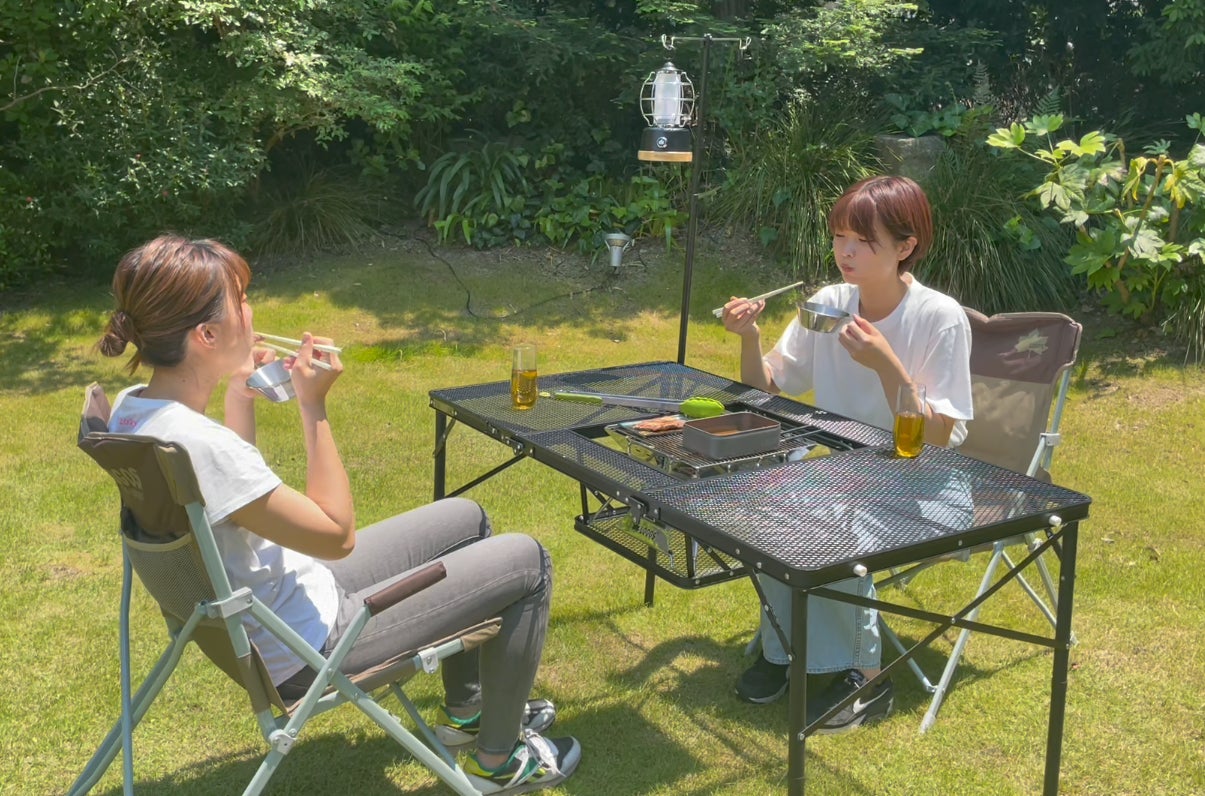 座りながらBBQが楽しめる!グリルやたき火台を設置できるハイ&ロー 座りながらBBQが楽しめる!グリルやたき火台を設置できるハイ&ロー