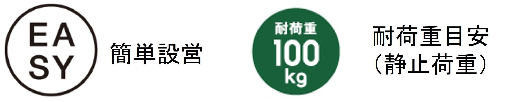 簡単設営・耐荷重目安