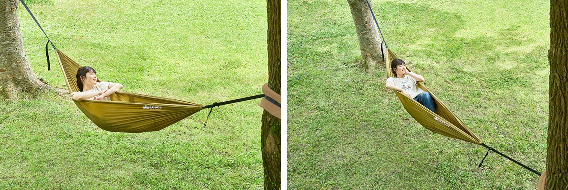 リラクゼーション効果の高いハンモックに包まれながら、自然の風や星空を楽しめる