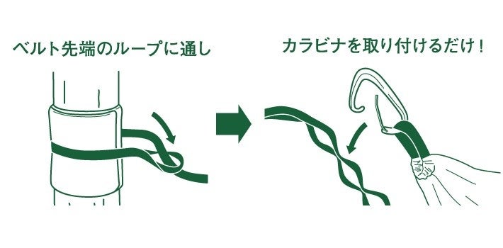※木を保護するために市販のタオルを巻くことを推奨しています。