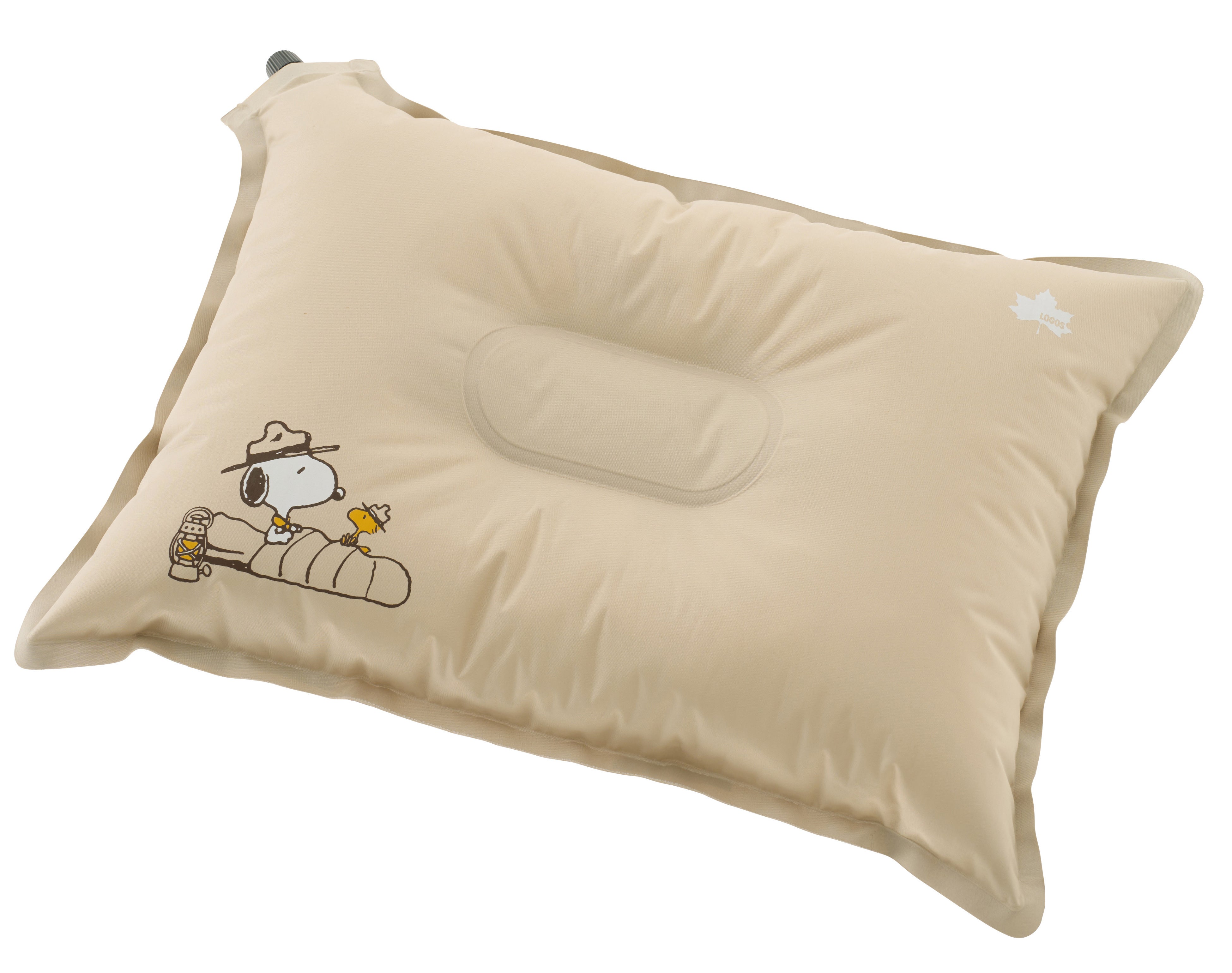 新品 スヌーピー 枕 スクイーズ バルブをひねると自動で膨らむ！ 快適リバーシブルまくら