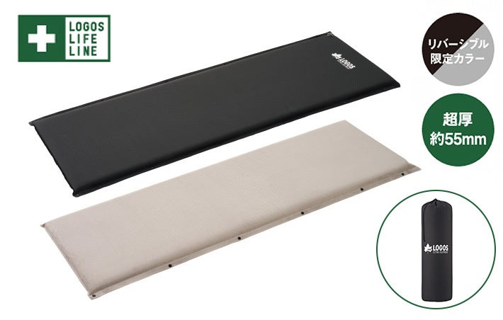 LOGOS高密弾力セルフインフレートマットセット　2枚セット　40と55 高密弾力）55セルフインフレートマット・SOLO|ギア|寝具|インフレート