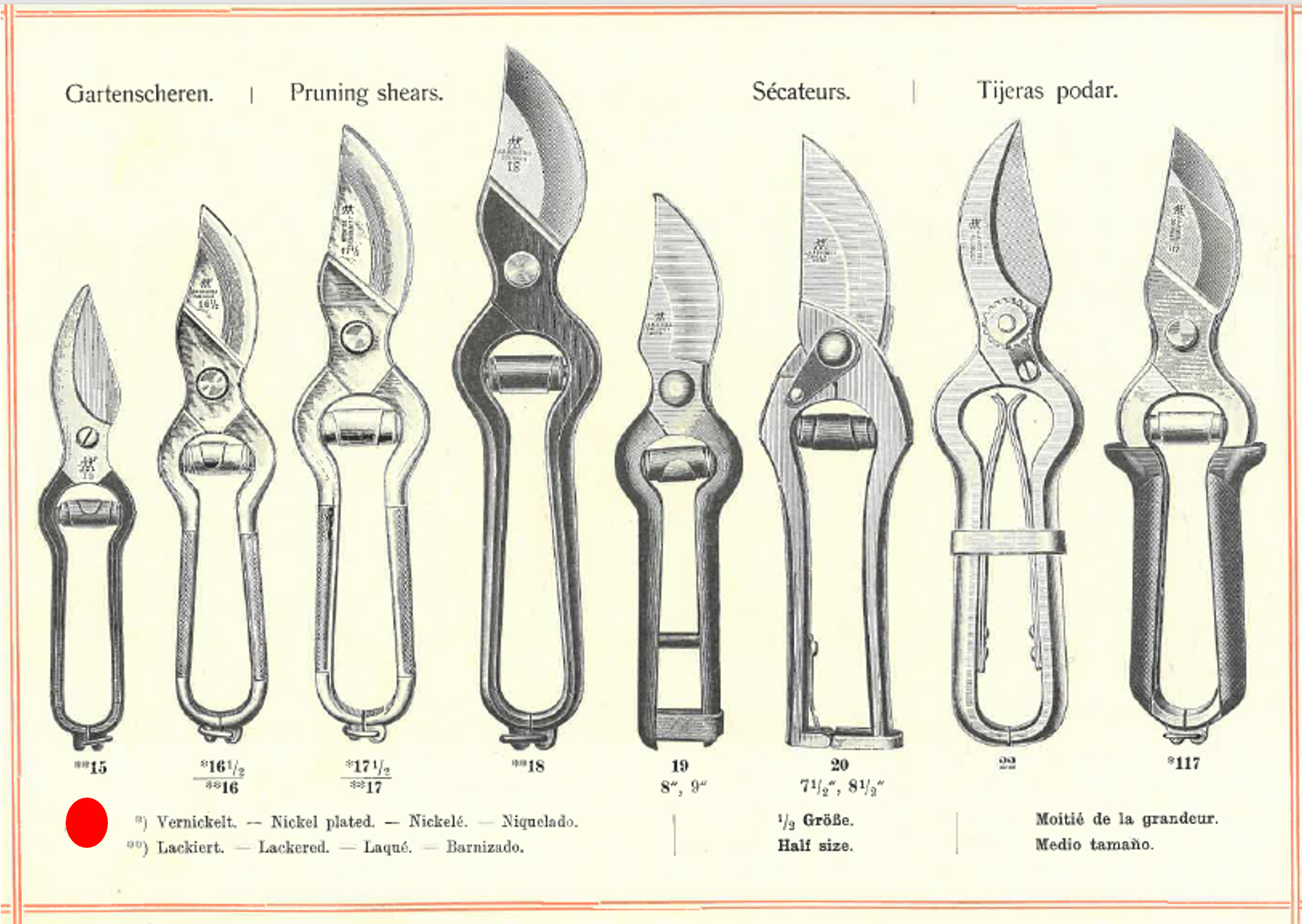 1914年当時のカタログにも「品番15」として掲載