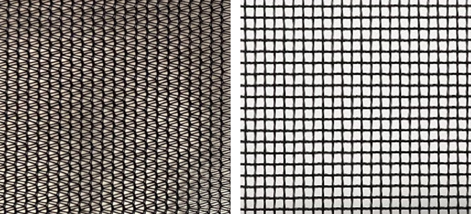 通気性が約1.5倍向上（左：スタンダードメッシュ、右：ワイドエアメッシュ）