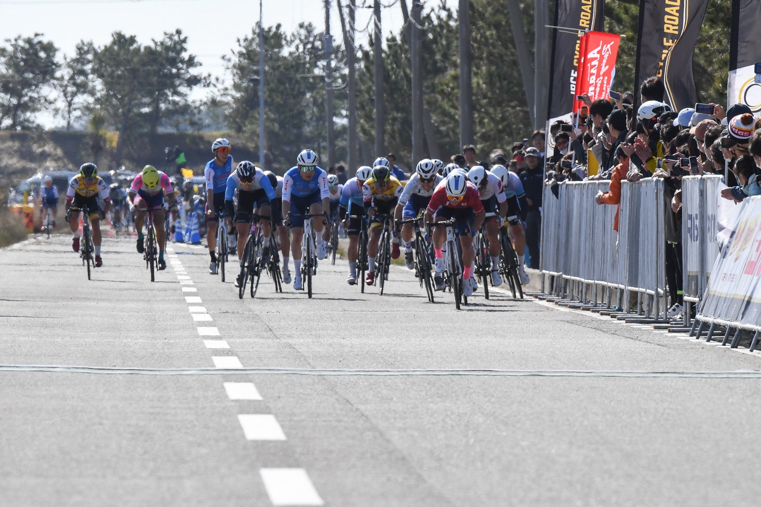 残り200mから前に出た岡本隼（愛三工業レーシングチーム）が前に出る