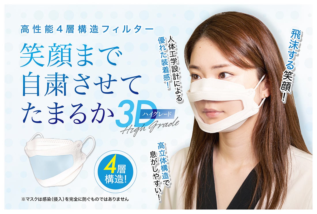 口元が見える立体マスク 笑顔まで自粛させてたまるか 3dハイグレード不織布マスク 発売 アイグッズ株式会社のプレスリリース 口元が見える立体マスク 笑顔まで自粛させてたまるか 3dハイグレード不織布マスク 発売 アイグッズ株式会社のプレスリリース