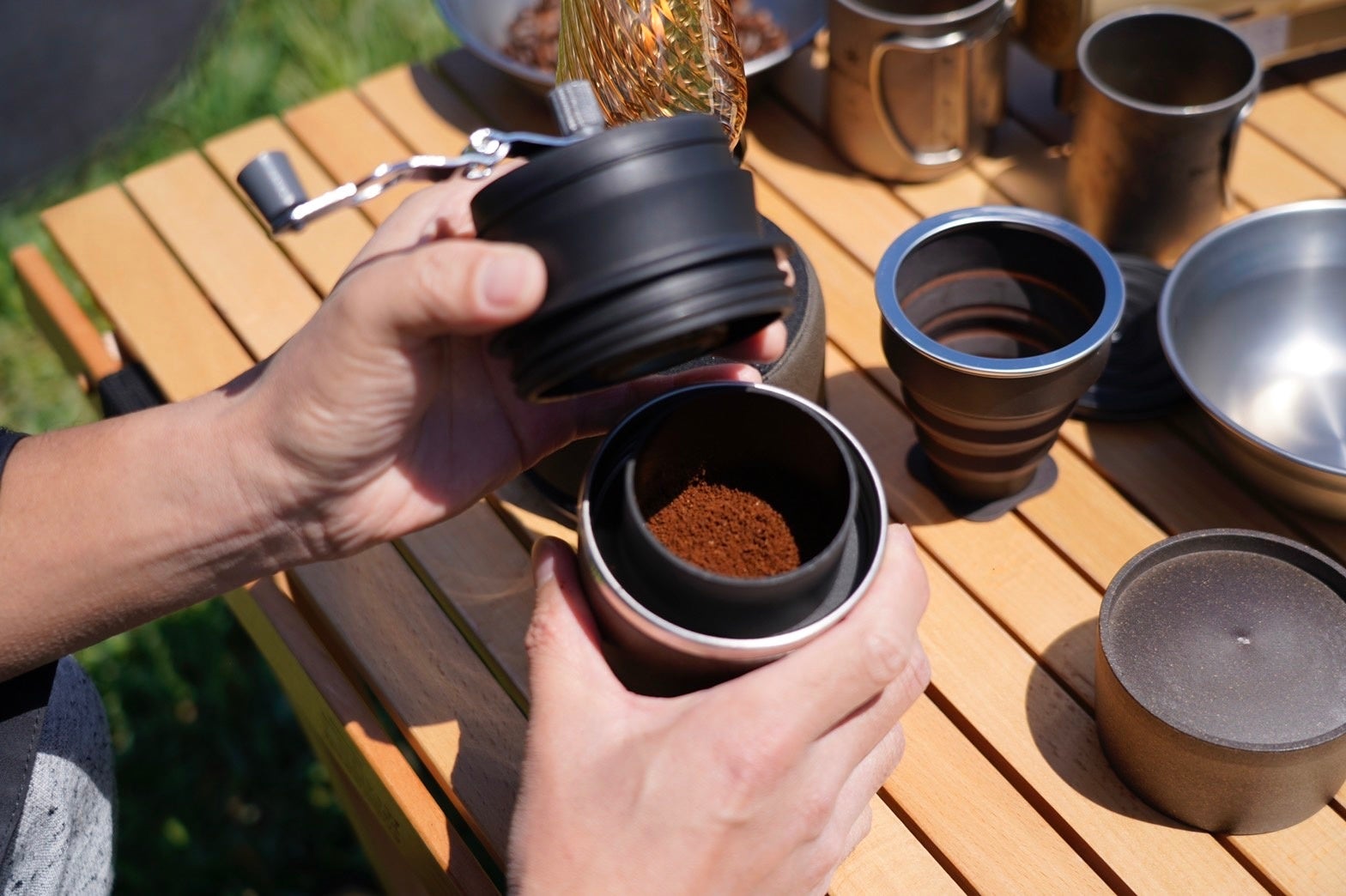 豆をそのまま挽ける