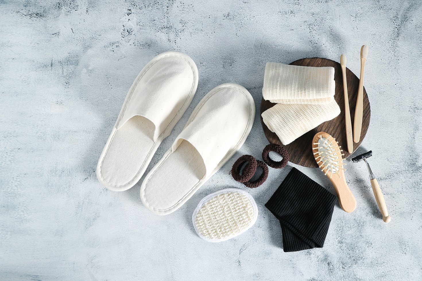 行き届いたアメニティ一式。環境配慮素材で、地球に優しい取り組みも叶う