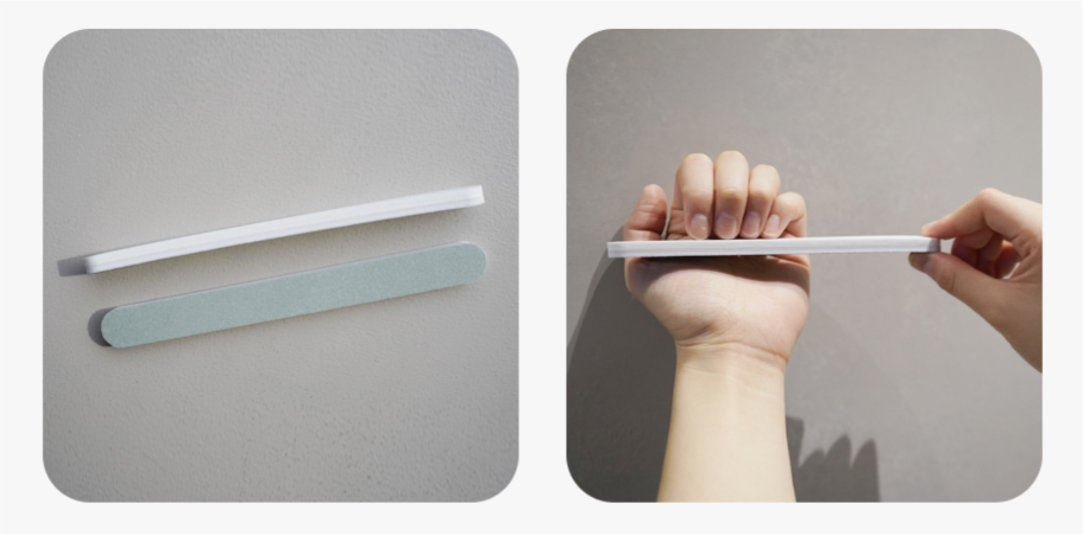 0.7mmのスポンジが爪に艶感を生みます