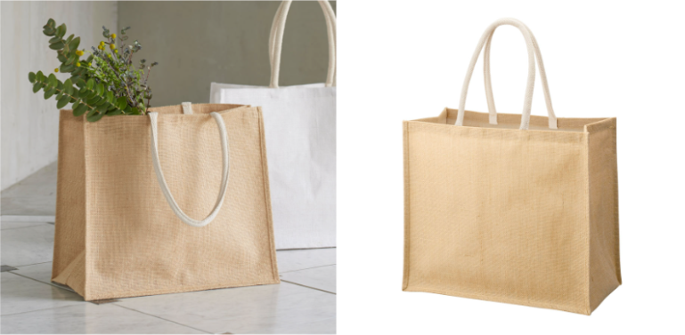 自然由来の風合いを感じるジュート素材バッグ
