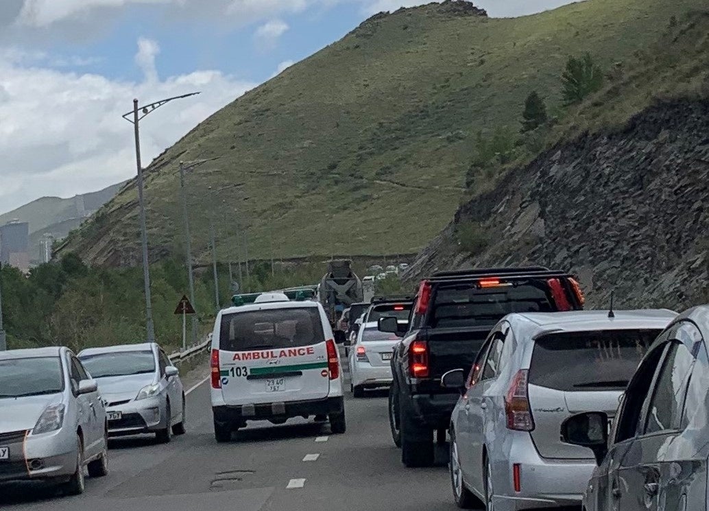 慢性化しているモンゴル市内の渋滞状況（エアロネクストの実地調査より）