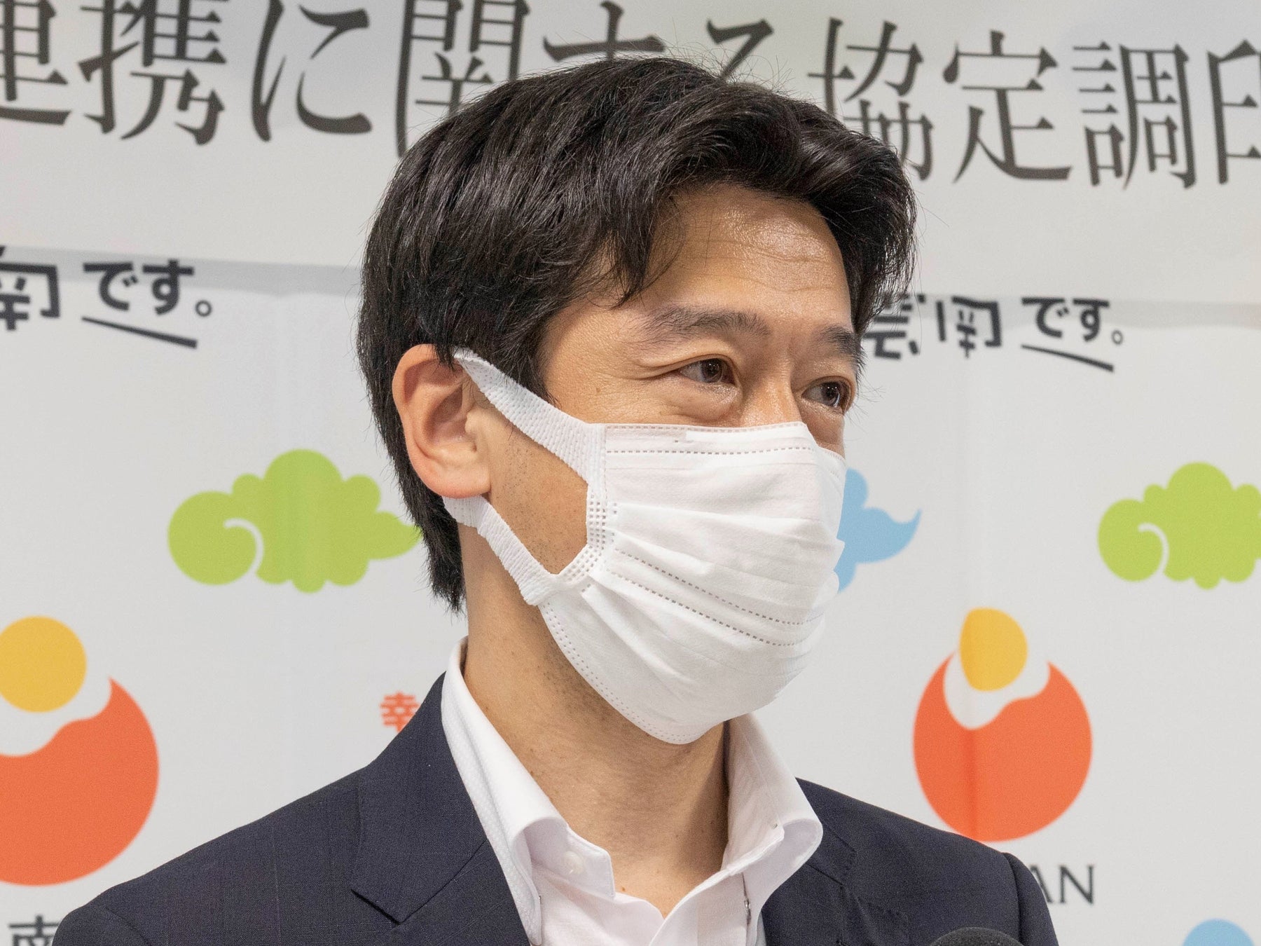 挨拶するセイノーHD執行役員 河合秀治