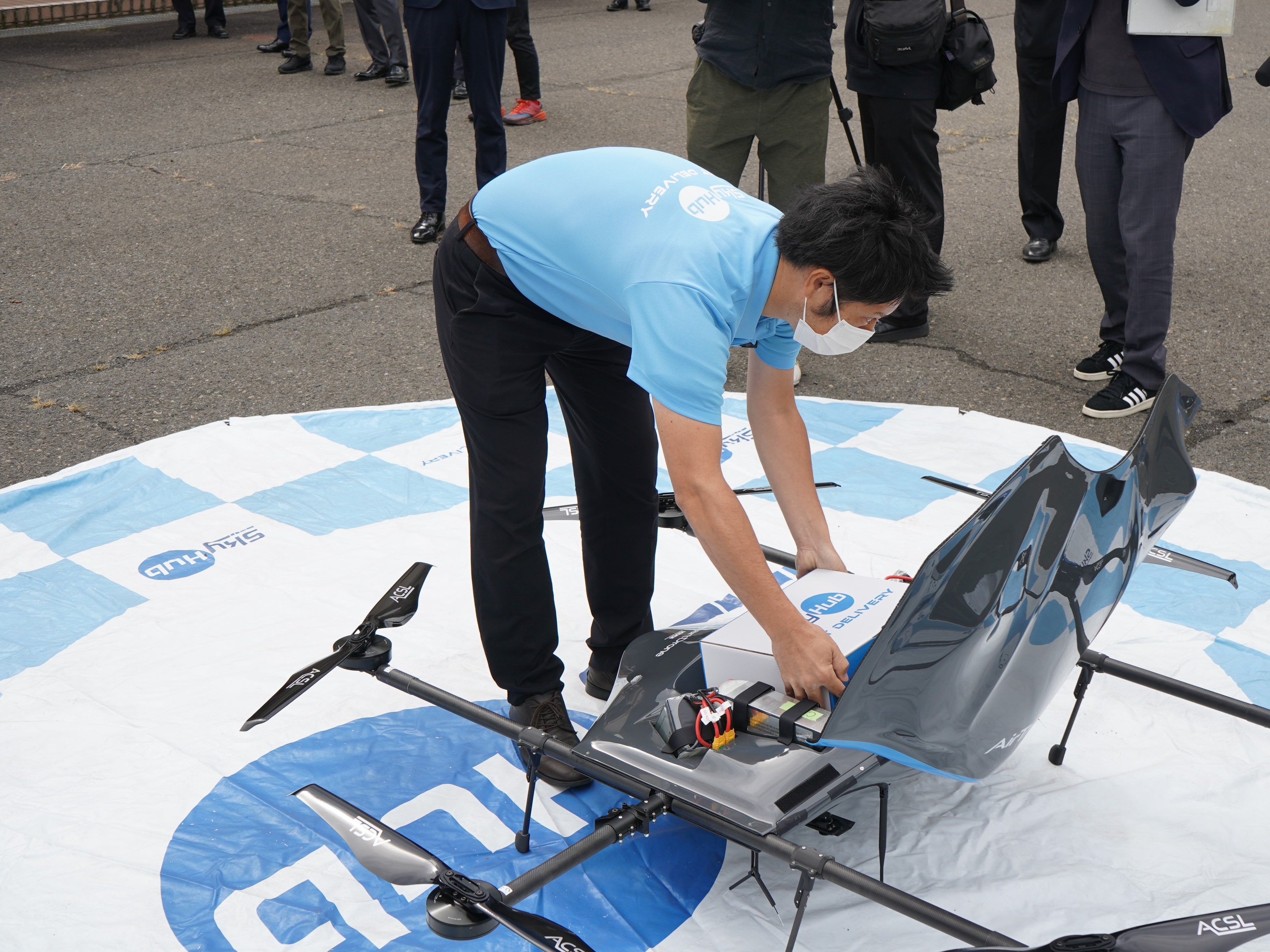 敦賀市でドローンを活用した新スマート物流SkyHub®の社会実装が