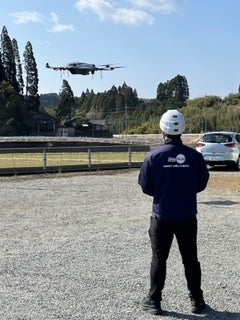日置市高山地区で荷物を配送する 物流専用ドローン”AirTruck”