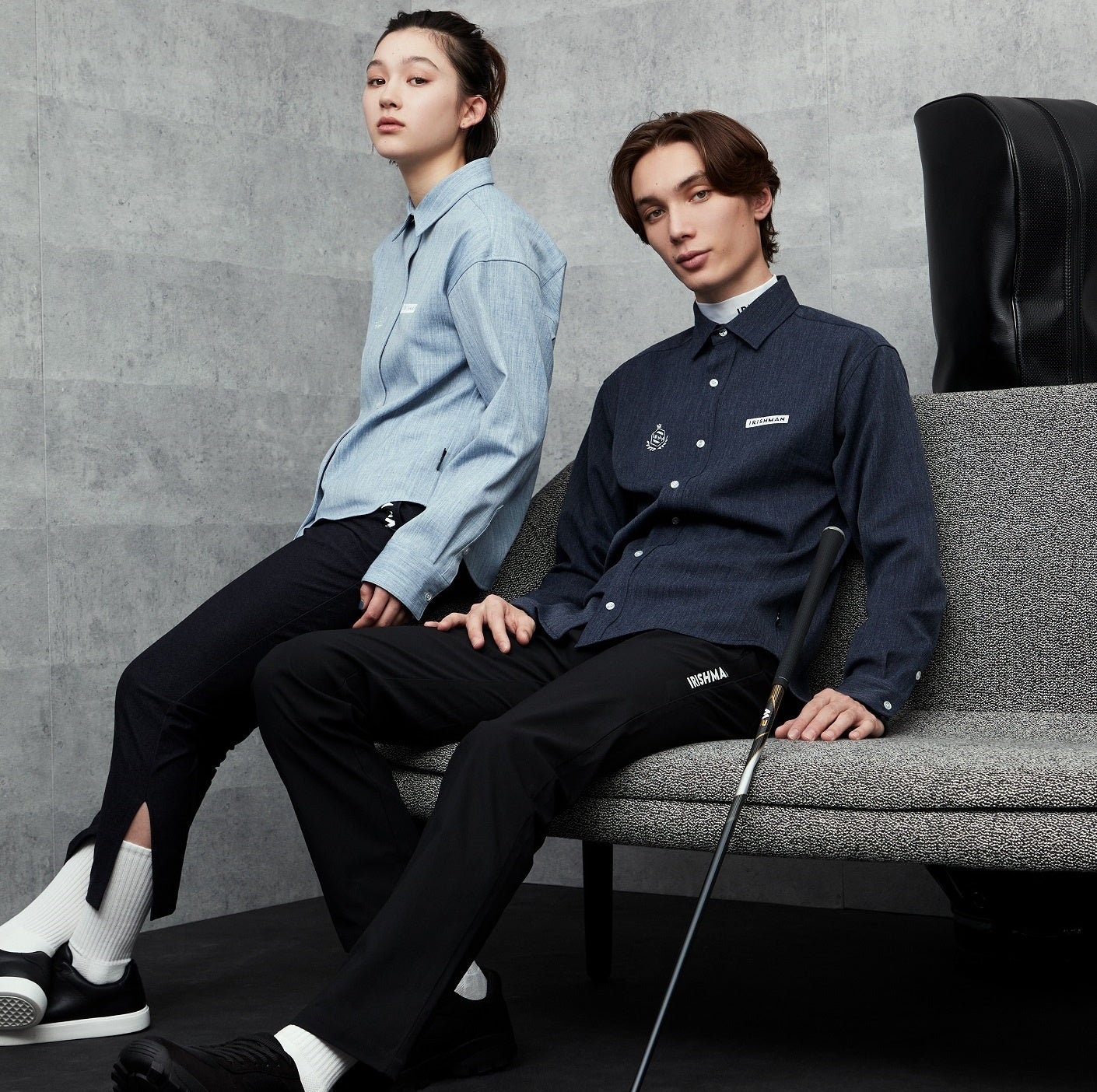 ■MENS ストレッチデニムシャツ（MENS) 　14,960円（税込） ■LADIES ストレッチデニムシャツ（LADIES) 　14,960円（税込） ストレートスリットパンツ（LADIES) 　14,630円（税込）