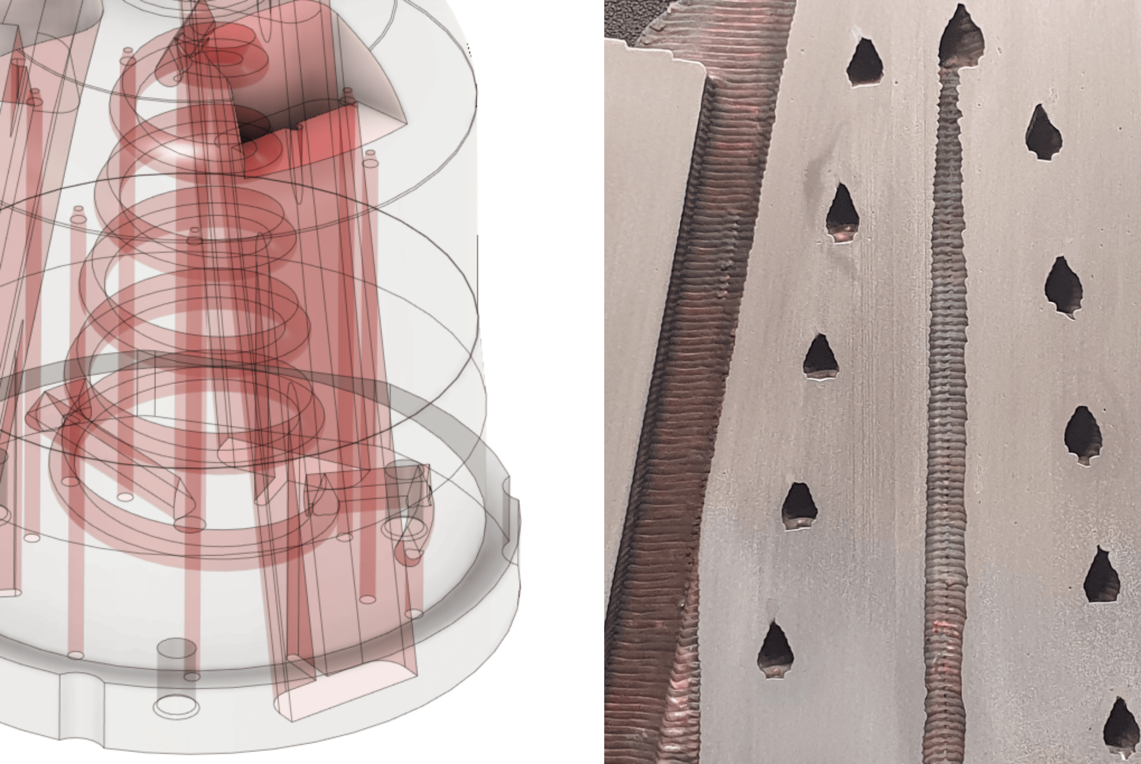 ワイヤーDED方式の金属3Dプリンター「Meltio M450」による冷却水管を