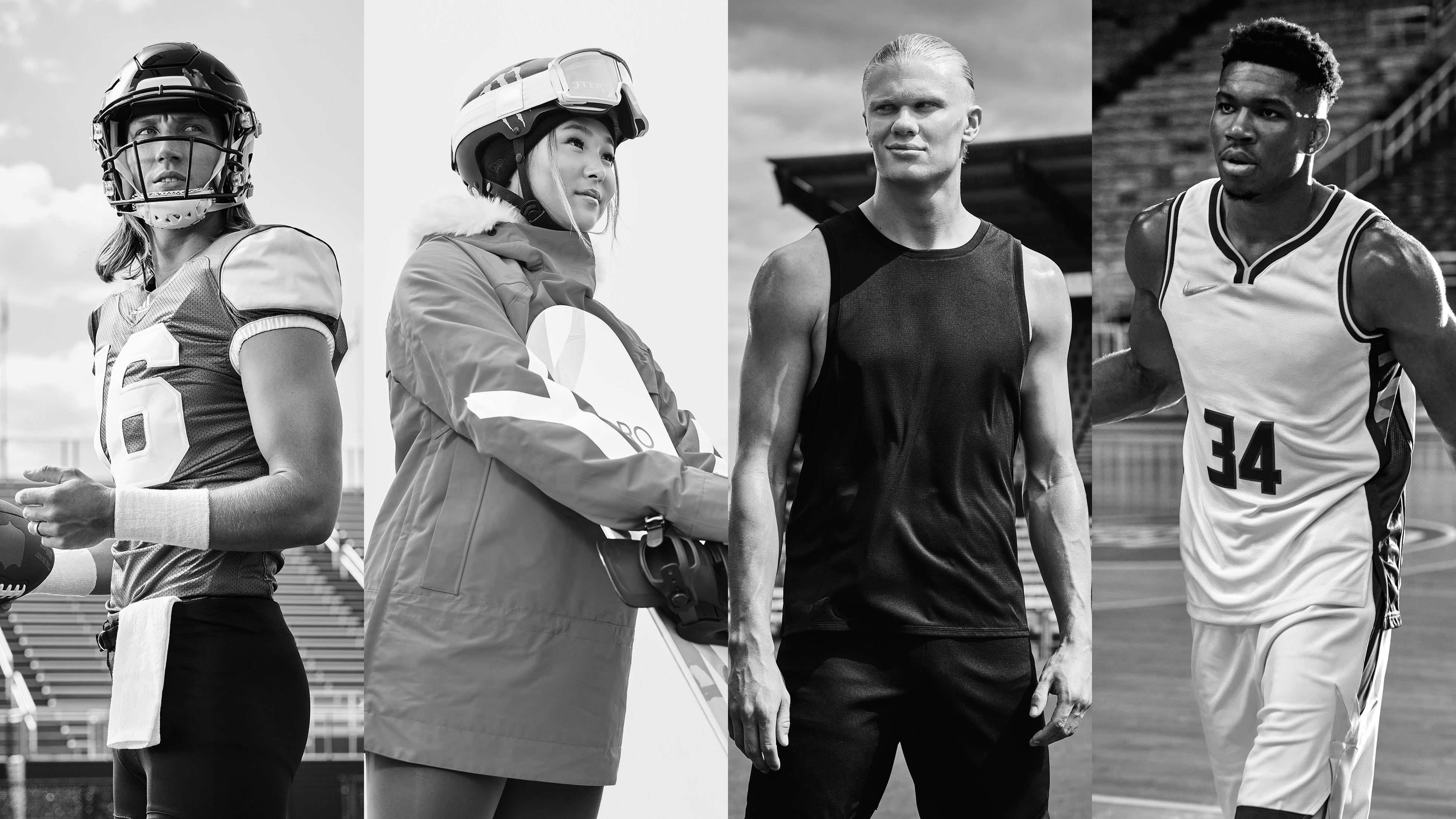 左から トレバー·ローレンス、クロエ·キム、アーリング·ハーランド、ヤニス·アデトクンボ