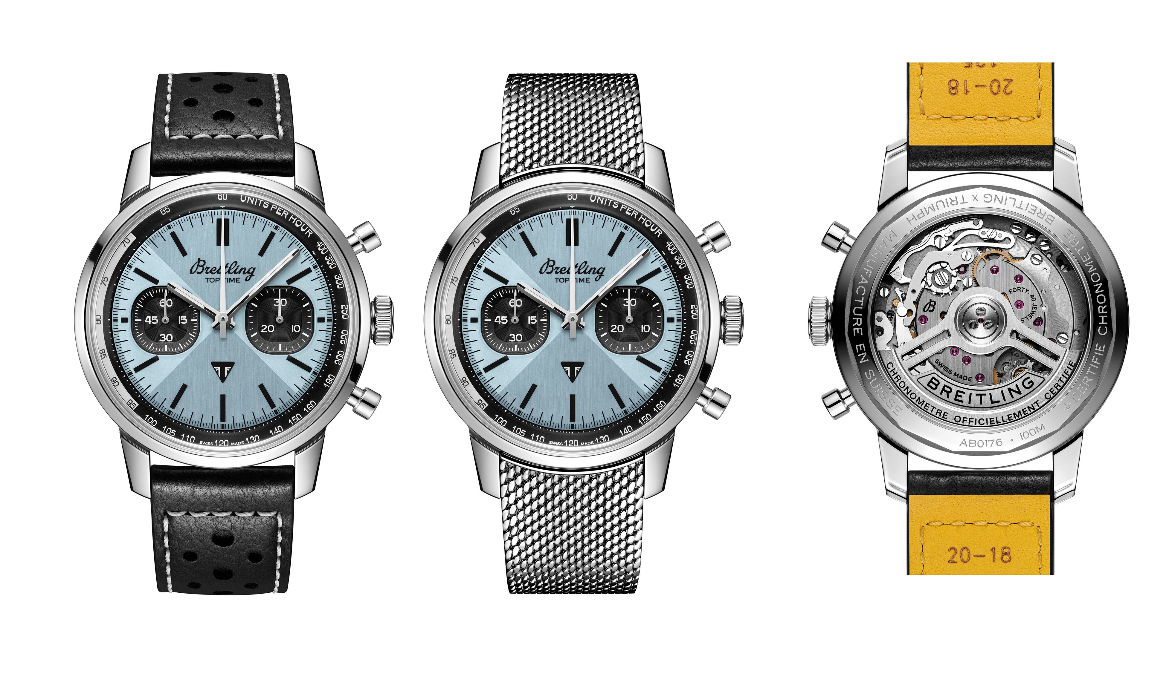 カーフストラップ仕様：Ref.AB01764A1C1X1（税込99万円）、メッシュブレスレット仕様：Ref.AB01764A1C1A1(税込104万5000円)