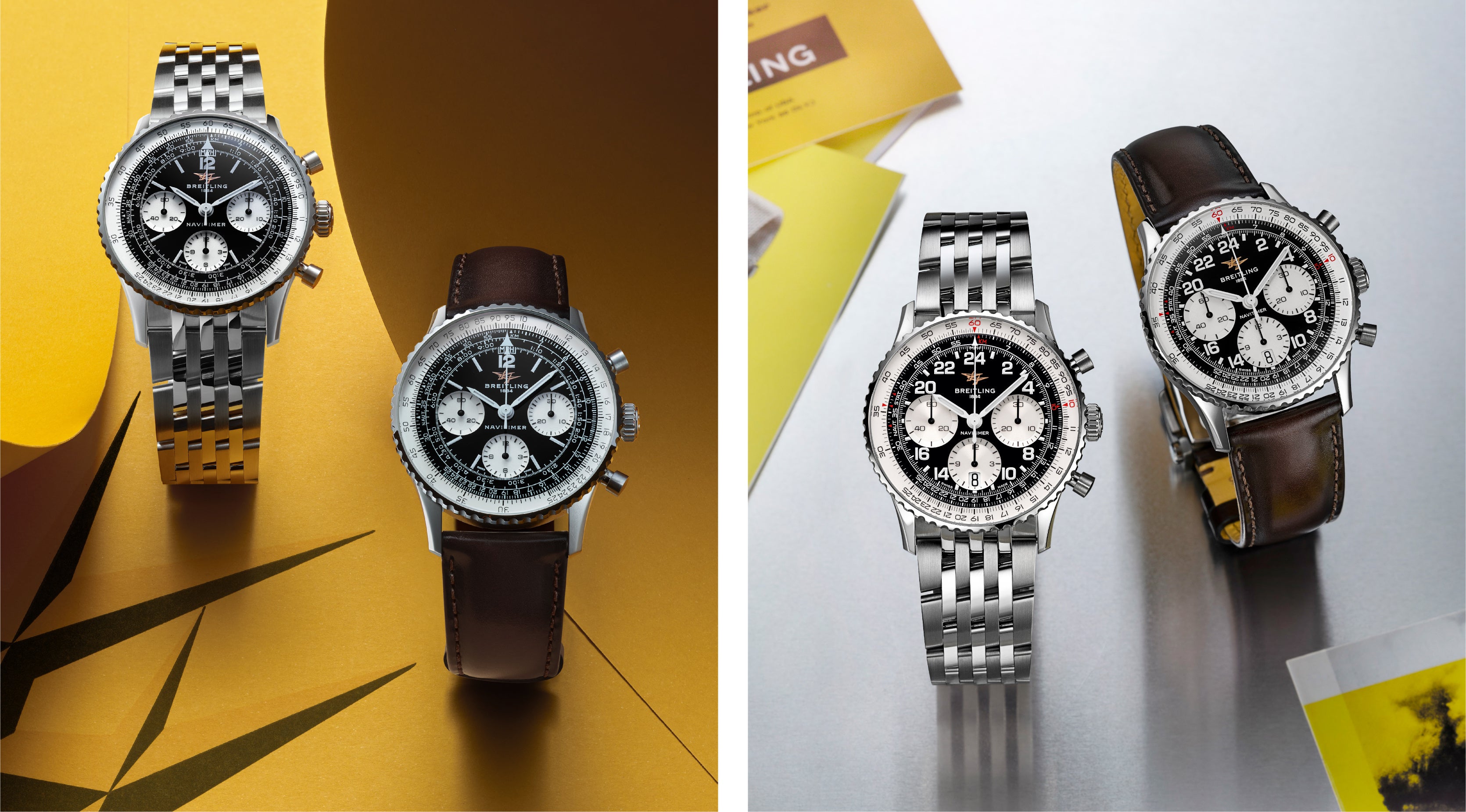 アイコニックな「ツインジェット」ロゴをナビタイマーのコアコレクションに導入