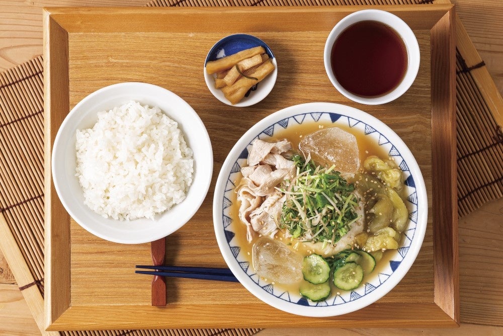 麦味噌の冷やし豚汁定食