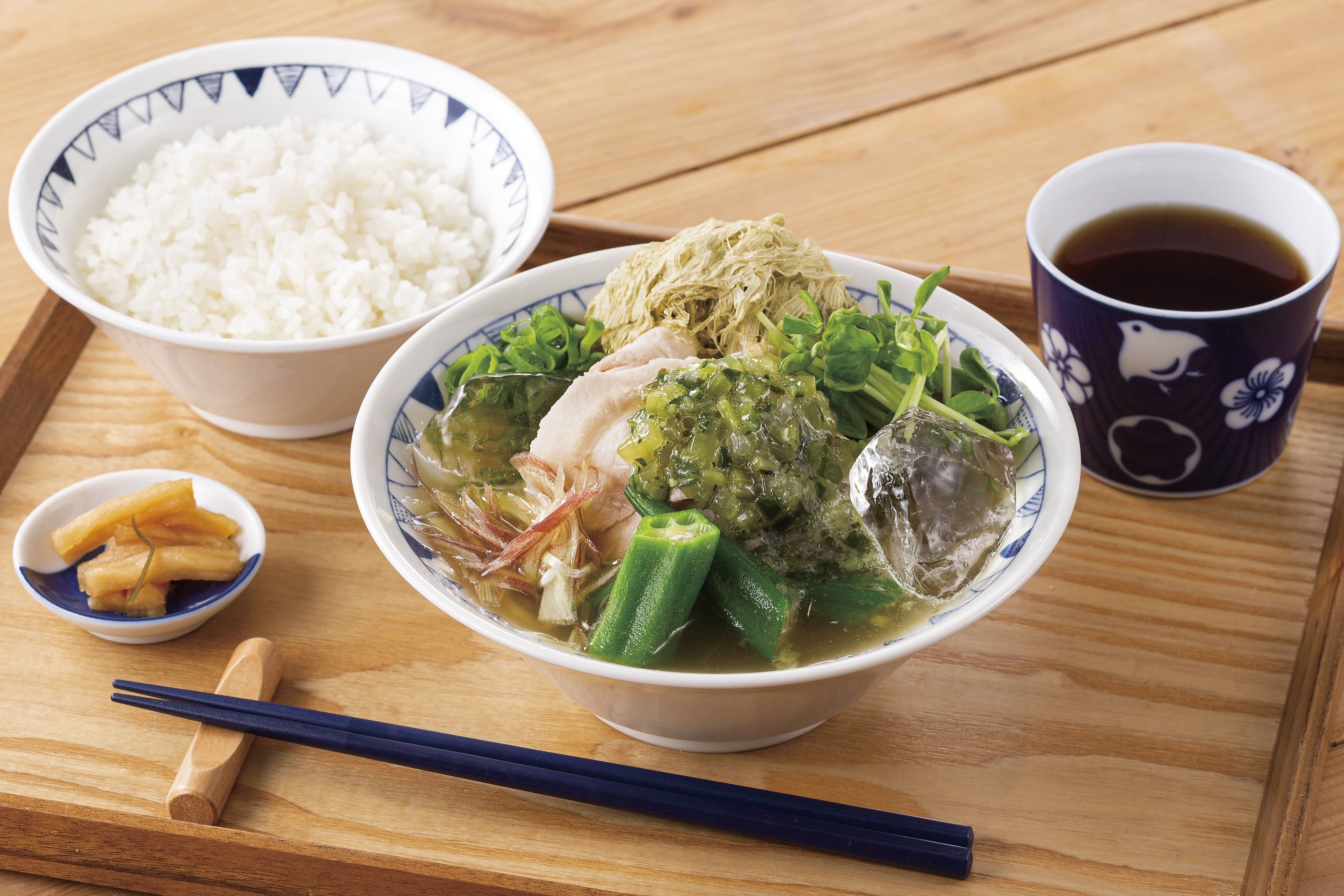 玄米味噌と山形だしの冷やし豚汁定食