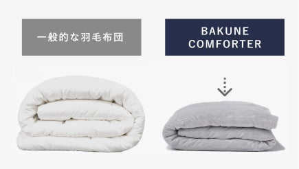 BAKUNE」から1枚で暖かく快適な掛け布団が新登場。「BAKUNE BAKUNE」から1枚で暖かく快適な掛け布団が新登場。「BAKUNE
